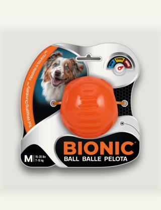 BIONIC Piłka dla psa M 6,7 cm - wytrzymała zabawka do gryzienia i aportowania