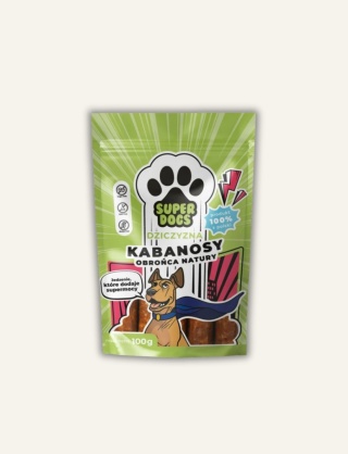 Dziczyzna - kabanosy dla psa SUPERDOGS Obrońca Natury, 100 g