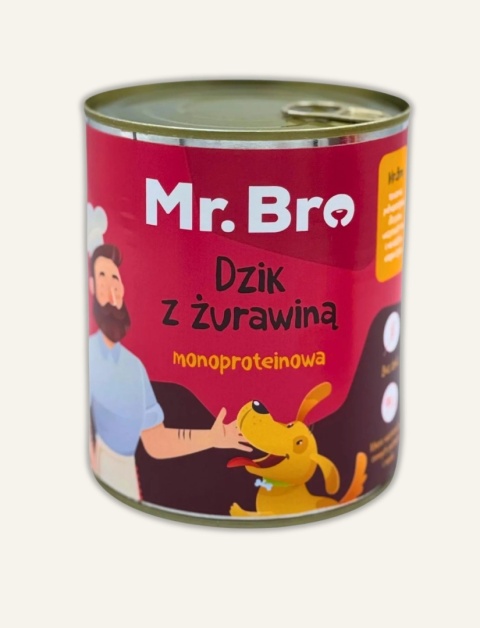 Dzik z żurawiną 800 g - monoproteinowa karma dla psa