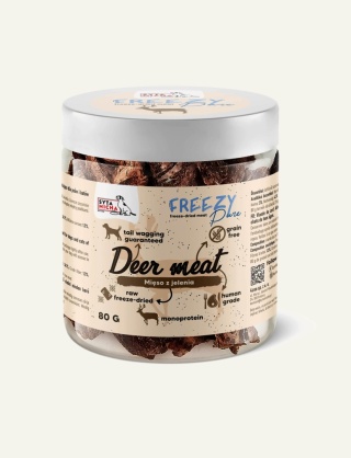 FREEZY Pure Syta Micha - 100% liofilizowane mięso z jelenia dla psa 80 g