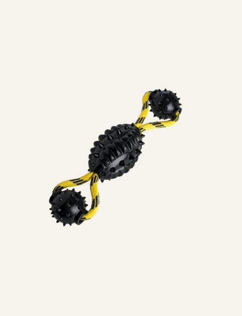 Hunter Spike Ball Rope 30 cm - zabawka do aportowania dla psa z liną i gumowymi piłkami