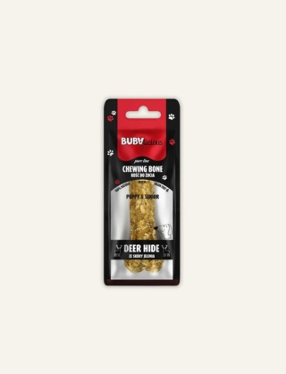 JELEŃ - kość do żucia dla psa Puppy & Senior skóra jelenia 12 cm