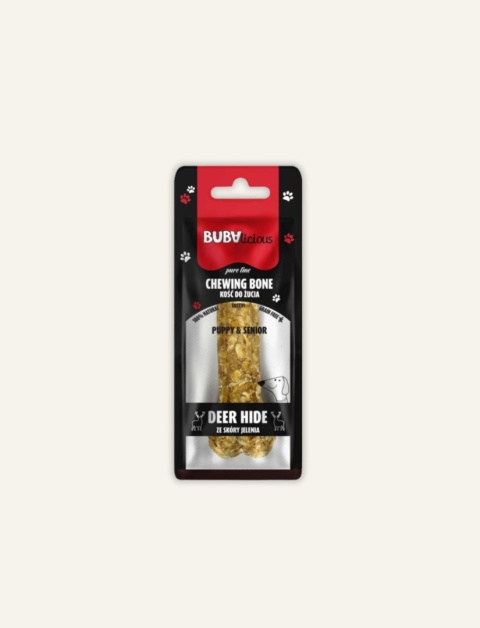 Kość do zucia ze skóry jelenia puppy&senior 12 cm