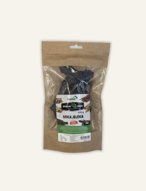Naturalna przekąska - serca jelenia 100 g