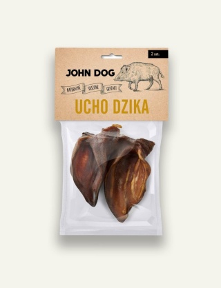 John Dog Naturalny suszony gryzak dla psa - Ucho dzika 2 szt.