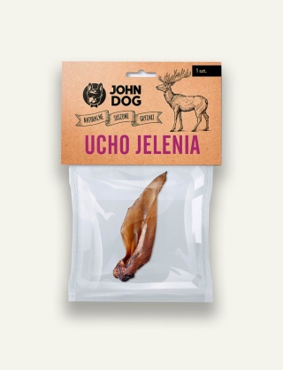 John Dog Naturalny suszony gryzak dla psa - Ucho jelenia