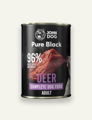 John Dog Pure Black Jeleń – monobiałkowa karma mokra dla psa 400 g