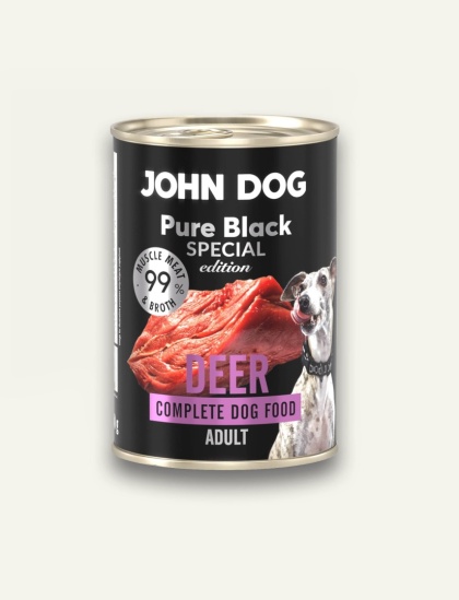 Monobiałkowa karma mokra dla psa - jeleń bez podrobów 400 g | John Dog Pure Black Special Edition