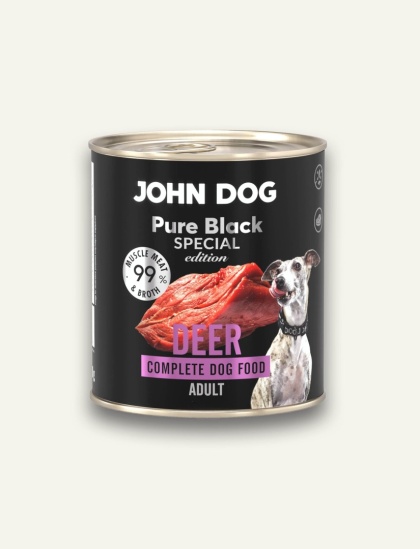 Monobiałkowa karma mokra dla psa - jeleń bez podrobów 800 g | John Dog Pure Black Special Edition