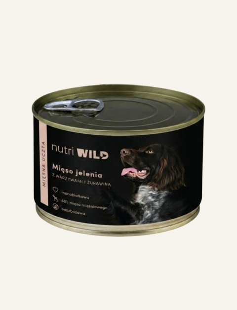 Monobiałkowa karma mokra z mięsa jelenia-Nutri Wild - 86% mięsa mięśniowego