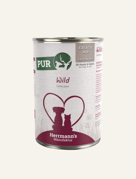 Karma dla psa 100% dziczyzna - jeleń i sarna 400 g HERRMANN'S MANUFAKTUR