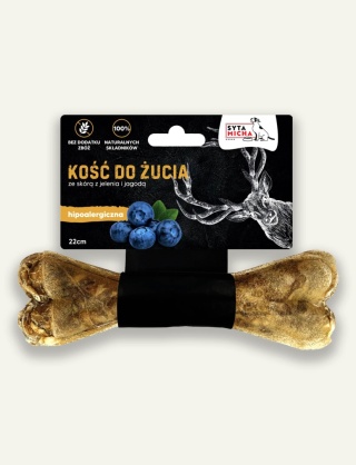 Kość do żucia dla psa Syta Micha jeleń z jagodami 22 cm MAXXI – hipoalergiczna