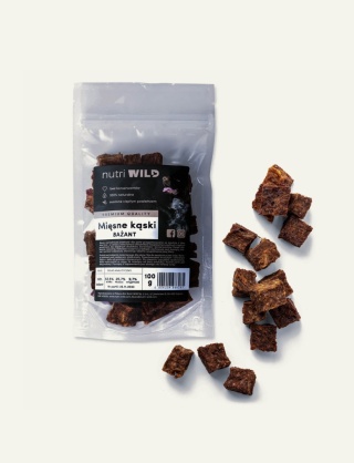 Mięsne kąski z bażanta 100 g - przysmak dla psa