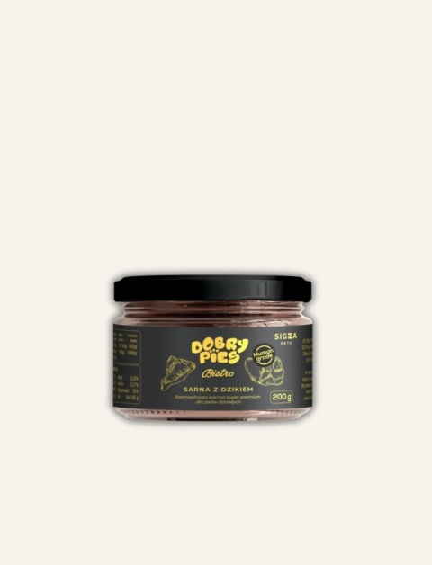 Mokra karma dla psa Bistro Premium Sarna z dzikiem 200 g słoik