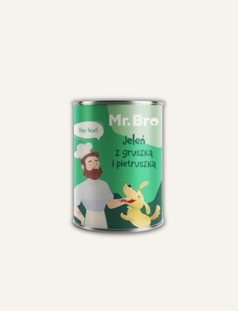 Mr. Bro Jeleń z gruszką i pietruszką 400g - monoproteinowa karma mokra dla psa