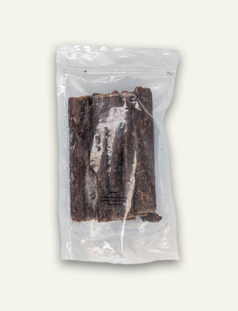 Paski mięsne z dzika Meat Stuff 100 g – naturalne suszone przysmaki dla psa,tył opakowania