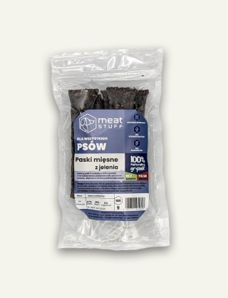 Paski mięsne z jelenia 100 g - naturalny przysmak dla psa