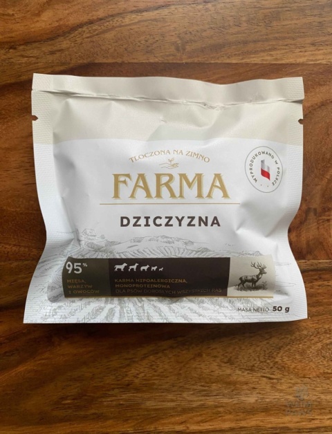 Próbka karmy Farma - tłoczona na zimno - dziczyzna