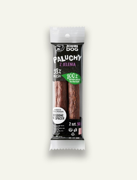 Paluchy z jelenia John Dog  - naturalny przysmak dla psa, opakowanie 2 sztuk