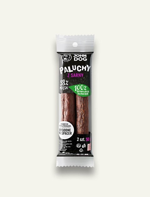 Paluchy z sarny John Dog - naturalny przysmak dla psa, 2 sztuki