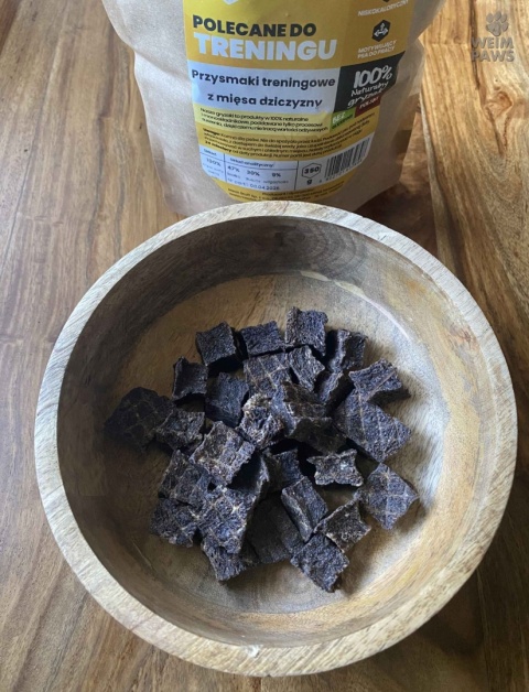 Przysmaki trenigowe z mięsa dziczyzny 350g w miseczce