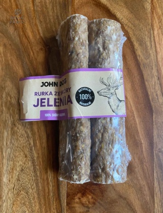 Rurki ze skóry jelenia dla psa 15 cm, 2 szt. - John Dog
