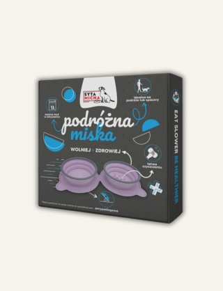 Składana miska podróżna dla psa 500 ml ze spowalniaczem jedzenia