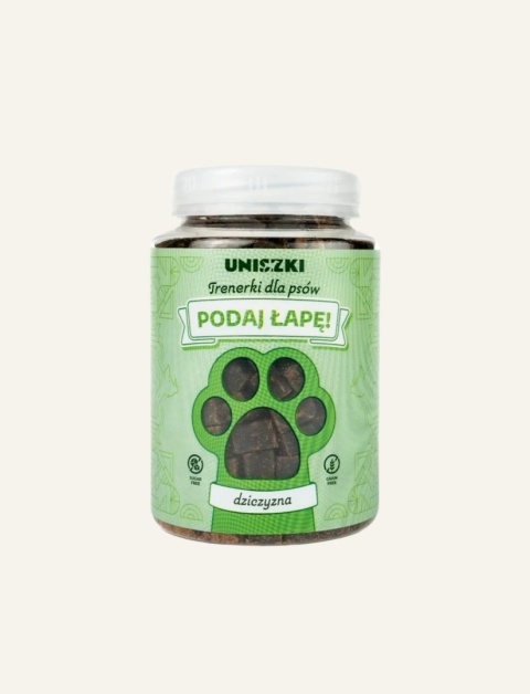 Naturalne trenerki z dziczyzny dla psa 150 g - Podaj Łapę Uniszki