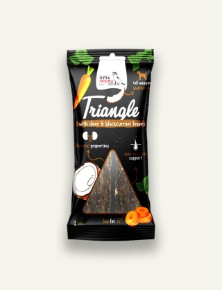 Trójkąt do żucia dla psa Syta Micha - jeleń z kokosem i liśćmi czarnej porzeczki, 2 szt.